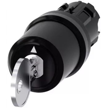 Siemens SIRIUS ACT Interruptor de llave, 22mm, 2 posiciones, enclavamiento, 90°, anillo frontal de plástico negro, llave SSG10 3SU10005HJ010AA0