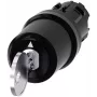 Siemens SIRIUS ACT Interruptor de llave, 22mm, 2 posiciones, enclavamiento, 90°, anillo frontal de plástico negro, llave SSG10 3SU10005HJ010AA0
