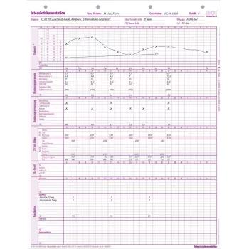 BOI Formularios de documentación de cuidados intensivos, 50 hojas, A4 9206-00279
