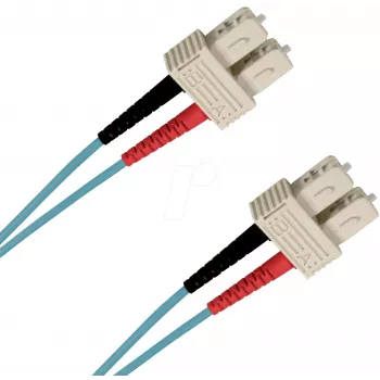 EFB Elektronik O7413.1-1.2 Cable de fibra óptica SC a SC dúplex OM3 LSZH aqua 1m SCSCOM3DAQ1