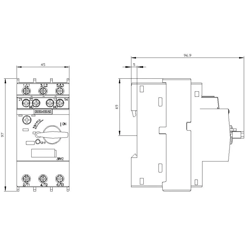 SIEMENS 3RV2021-1KA15 Disyuntor