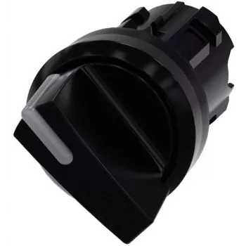 Siemens SIRIUS ACT 3SU10022BC100AA0 Cabeza de selector, 22 mm, 2 posiciones, enclavamiento, anillo frontal de plástico negro, iluminable