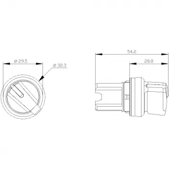 Siemens SIRIUS ACT 3SU10022BC100AA0 Cabeza de selector, 22 mm, 2 posiciones, enclavamiento, anillo frontal de plástico negro, iluminable