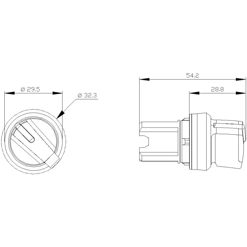Siemens SIRIUS ACT 3SU10022BC100AA0 Cabeza de selector, 22 mm, 2 posiciones, enclavamiento, anillo frontal de plástico negro, iluminable