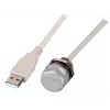 EFB IP67 USB 2.0 Type-A hembra a hembra de empotrar, rosca M20, cable de 0,5m, puerto de servicio IP67EBUSBA-A0,5FLHS