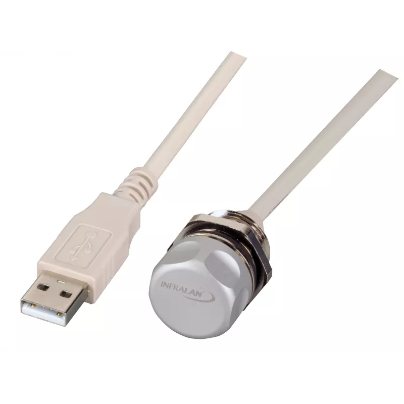 EFB IP67 USB 2.0 Type-A hembra a hembra de empotrar, rosca M20, cable de 0,5m, puerto de servicio IP67EBUSBA-A0,5FLHS