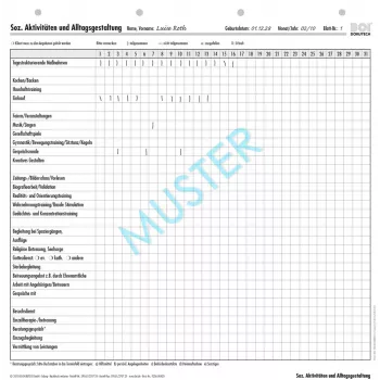 BOI formularios para la estructuración de actividades sociales y de la vida diaria, 50 hojas 9206-00430