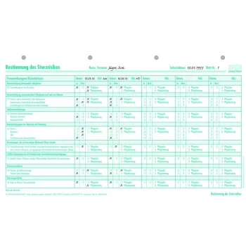 BOI formularios de evaluación del riesgo de caídas, 50 hojas, A4 9206-00434