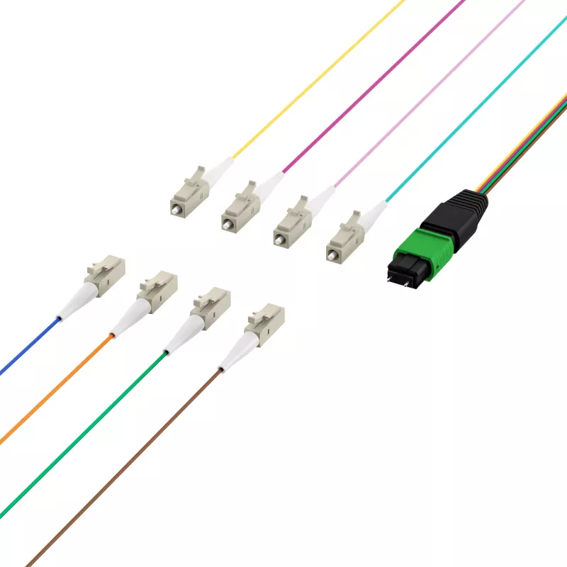 EFB MTP-M/LC cable de parcheo matriz de 8 fibras OS2, LSZH amarillo, 1 m