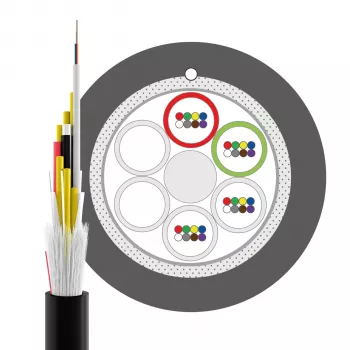 INFRALAN U-DQ(ZN)BH OS2 48E (4x12) Eca 5000N LSZH negro 11,2 mm cable de fibra óptica G657A1 54448.1D-E5