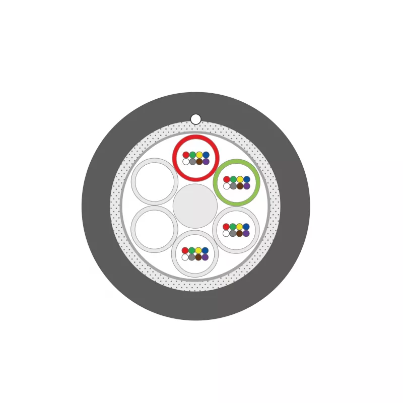 INFRALAN U-DQ(ZN)BH OS2 48E (4x12) Eca 5000N LSZH negro 11,2 mm cable de fibra óptica G657A1 54448.1D-E5