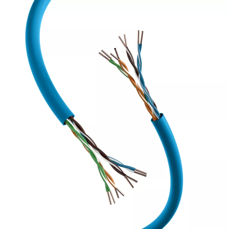 INFRALAN Cat.6A 500 MHz U/UTP cable de instalación de 4 pares, AWG23, CPR B2ca, RAL5015 azul, 305m 99960.305-CPR