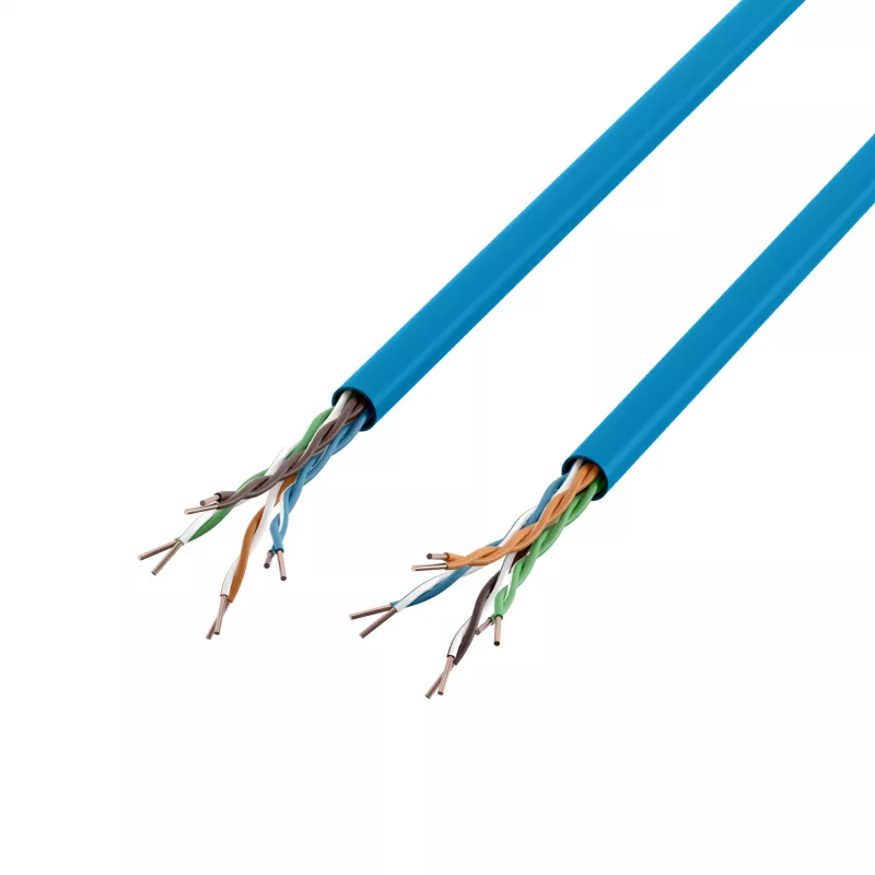 INFRALAN Cat.6A 500 MHz U/UTP cable de instalación de 4 pares, AWG23, CPR B2ca, RAL5015 azul, 305m 99960.305-CPR