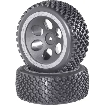 Reely 1:10 ruedas completas para buggy rally diseño de agujeros gris 4 uds. (RE-6549729)