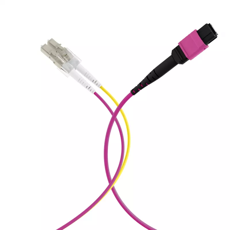Cable troncal MPO-PLUS (F) a LC OM4 8 fibras tipo B LSZH violeta erika 1m MPOF08LCOM4-1