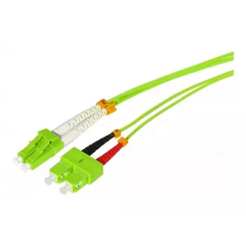 Tecline HD OM5 cable de fibra óptica multimodo 50/125 µm, LC dúplex a SC dúplex, verde lima, 3,0 m 796LS03