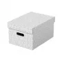 Caja de almacenamiento LEITZ 628282 Home Medium, set de 3 piezas, blanco, 100% cartón ondulado reciclado, tapa extraíble, apilable