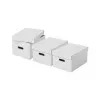 Caja de almacenamiento LEITZ 628282 Home Medium, set de 3 piezas, blanco, 100% cartón ondulado reciclado, tapa extraíble, apilable