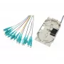 Casete de empalme de fibra óptica Tecline con 12x pigtails OM3 LC/UPC, 2,0 m, multicolor, pack de 12 20500030