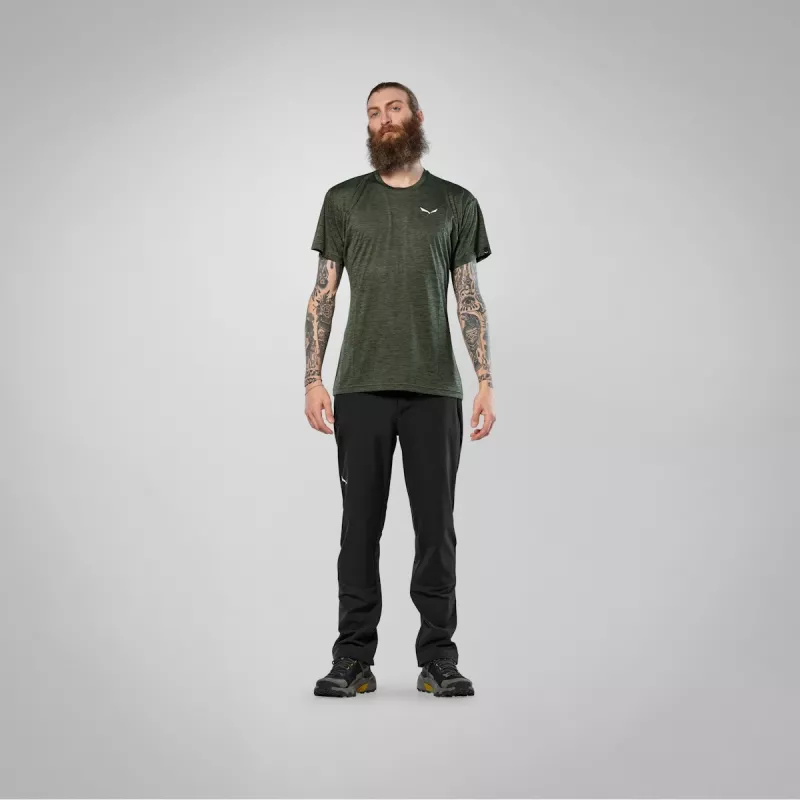 Camiseta de manga corta Salewa Puez Melange Dry Dark Olive Melange M