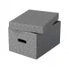 Esselte Home Caja de almacenaje M, 17,5 L, 26,5 x 36,5 x 20,5 cm, pack de 3, blanco/gris (628283)