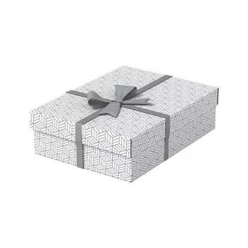 LEITZ Home M Set de cajas de almacenamiento y regalo con 3, Blanco, 100% cartón ondulado reciclado, tapa extraíble 628284