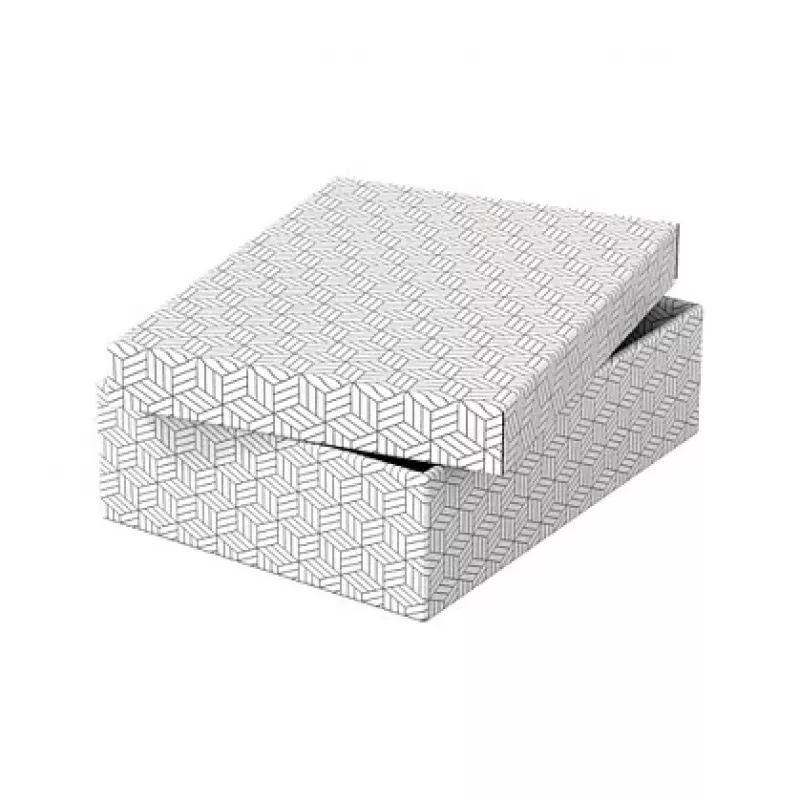 LEITZ Home M Set de cajas de almacenamiento y regalo con 3, Blanco, 100% cartón ondulado reciclado, tapa extraíble 628284