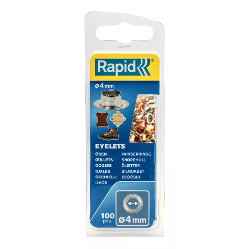 Rapid 5000409 Ojales, 4 mm, colores surtidos, 100 piezas