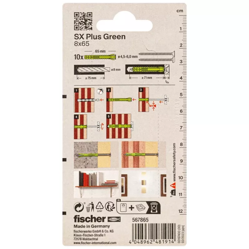 Fischer SX Plus Green Taco 65 mm 8 mm 567865 1 ud.