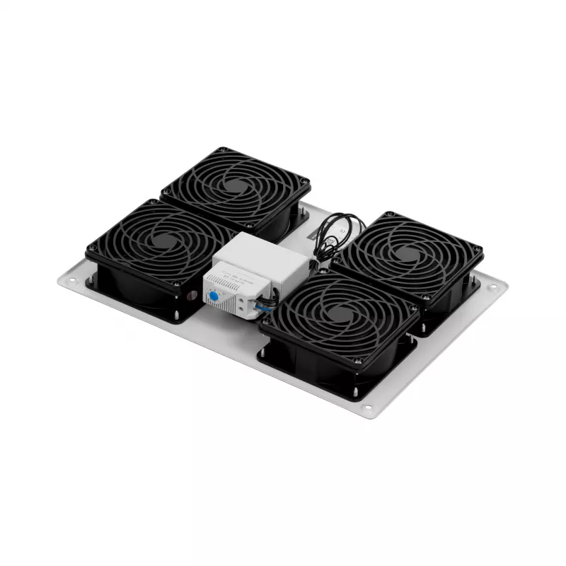 EFB Elektronik PEL-LFD04ET.GR Ventilador de techo cuádruple con termostato, RAL 7035
