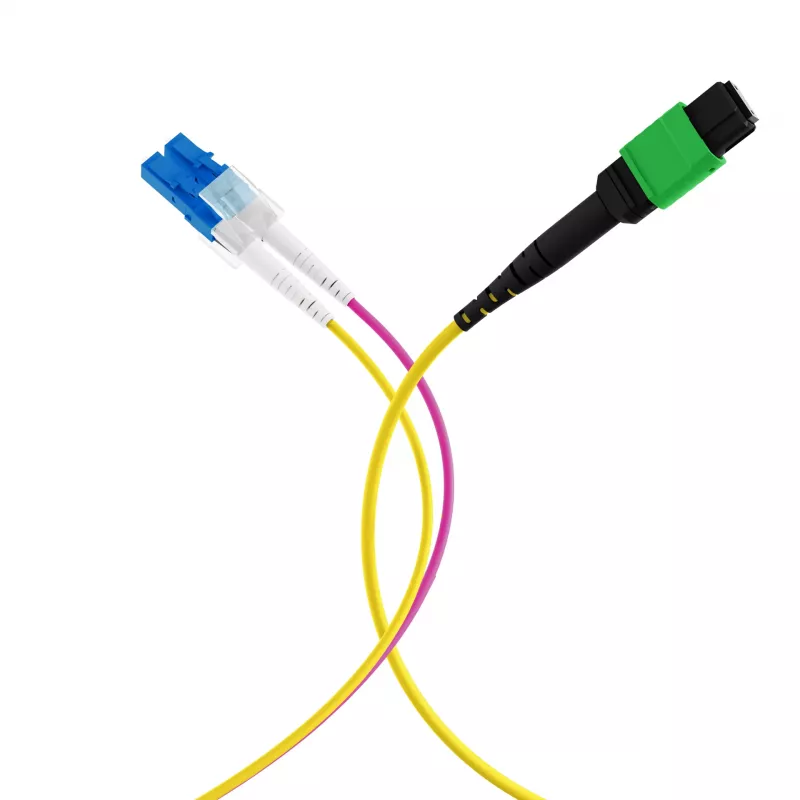EFB Elektronik MPOF12LCOS2-10 cable troncal MPO-PLUS/APC(F)-LC OS2 12 fibras tipo B LSZH amarillo 10m