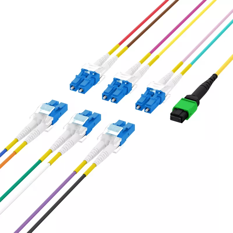 EFB Elektronik cable troncal MPO-PLUS/APC(F)-LC OS2 12 fibras tipo B LSZH amarillo 3m MPOF12LCOS2-3