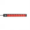 EFB ELEKTRONIK EK631CF.1V2 PDU para rack 19 inch 1U, 8 tomas CEE 7/5 (tipo E) rojas, entrada IEC C14, protección contra sobrecarga 10A, negro
