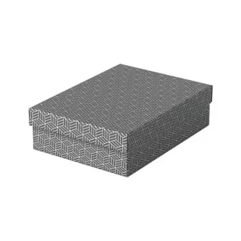 Esselte Home caja de almacenamiento y regalo M, set de 3, gris, cartón ondulado 100% reciclado, tapa extraíble 628285