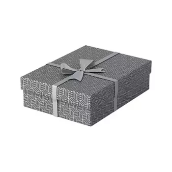 Esselte Home caja de almacenamiento y regalo M, set de 3, gris, cartón ondulado 100% reciclado, tapa extraíble 628285