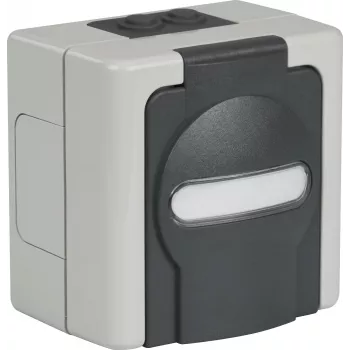 EFB ET-25020 Caja vacía de superficie para ambientes húmedos para 2 módulos Keystone, IP44, Gris