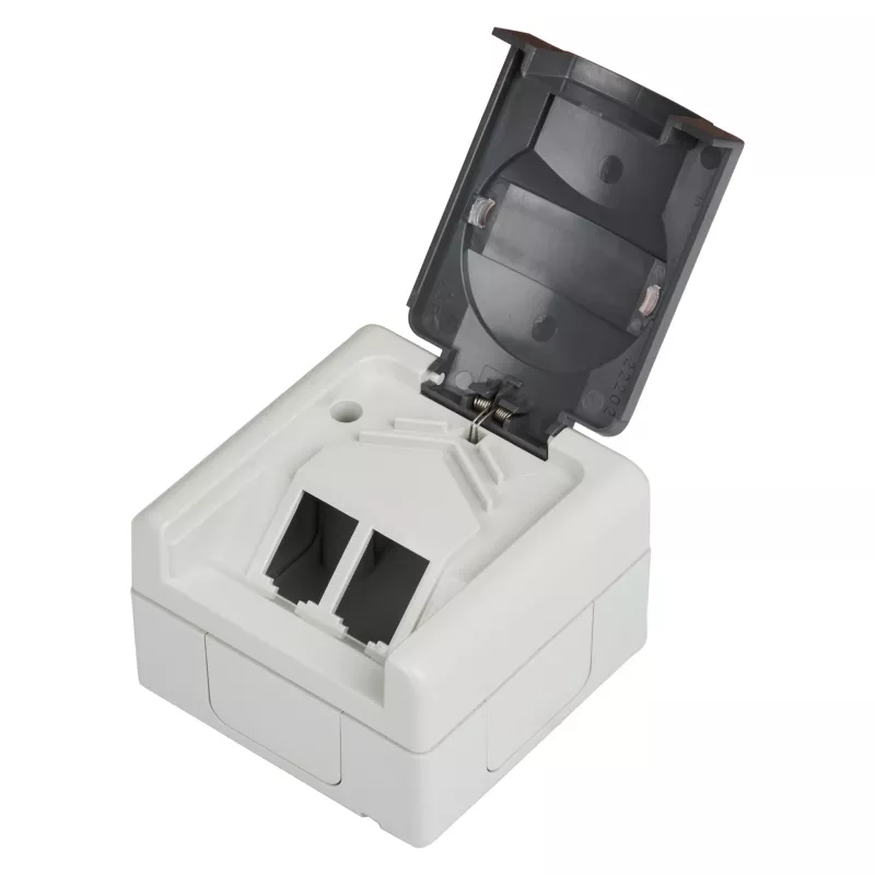EFB ET-25020 Caja vacía de superficie para ambientes húmedos para 2 módulos Keystone, IP44, Gris