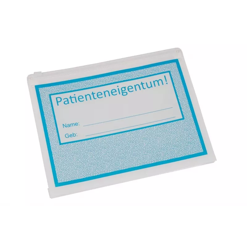 BOI Dokutech bolsas con cierre deslizante para pertenencias de pacientes azul/blanco, 10 uds. 9318-00061