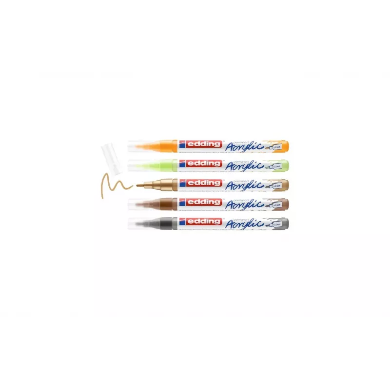 Edding 5300 set de rotuladores acrílicos punta fina 5 colores diferentes 4-5300-5S-1