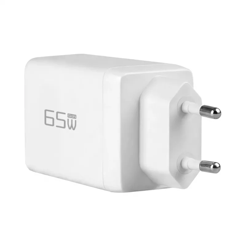 EFB Elektronik cargador de pared GaN de 65W 2x USB-C + USB-A PD3.0 QC3.0 blanco G651A2CE