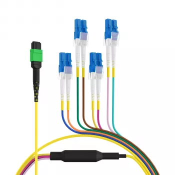 EFB Elektronik MPOF08LCOS2-10 cable troncal MPO-PLUS/APC(F) a LC OS2 de 8 fibras, tipo B, LSZH amarillo, 10m