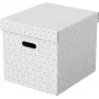 LEITZ Home Cube Set de cajas de almacenamiento con 3 uds., blanco, cartón ondulado 100% reciclado, tapa extraíble 628288