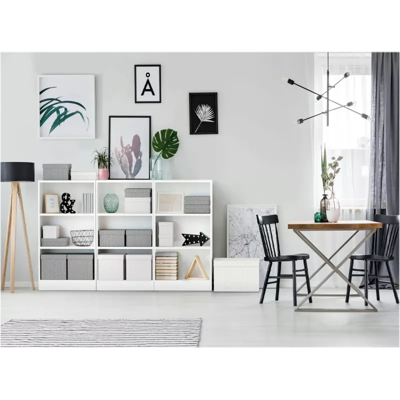 LEITZ Home Cube Set de cajas de almacenamiento con 3 uds., blanco, cartón ondulado 100% reciclado, tapa extraíble 628288