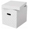 LEITZ Home Cube Set de cajas de almacenamiento con 3 uds., blanco, cartón ondulado 100% reciclado, tapa extraíble 628288