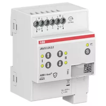 ABB JRA/S2.24.2.2 Actuador de persianas/estores, 2 canales, 24V, funcionamiento manual, KNX 2CDG110295R0011
