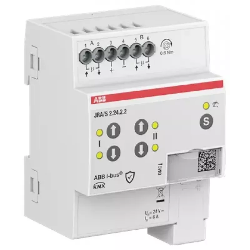 ABB JRA/S2.24.2.2 Actuador de persianas/estores, 2 canales, 24V, funcionamiento manual, KNX 2CDG110295R0011