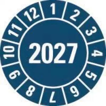 HEIN Industrieschilder Placa de inspección 2027, azul, film autoadhesivo, redonda 20 mm, 500 por rollo 189463