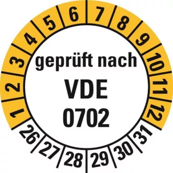 HEIN Industrieschilder 188207 Placas de inspección VDE 0702, semanas 26-31, 20 mm, adhesivo permanente, 500 por rollo