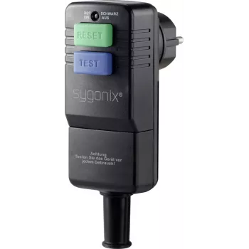 Sygonix SY-3779070 conector macho Schuko en ángulo con PRCD, 230 V, 16 A, IP54, negro