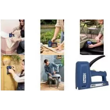 RAPID TOOLS RPC4 grapadora manual, azul, para grapas de alambre fino tipo 53 y tipo 13 (6-16 mm) y clavos tipo 8 - 1 unidad 5001631